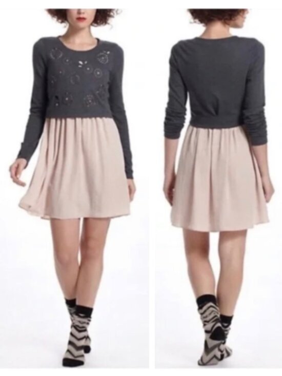 Anthropologie Dresses & Skirts - ANTHROPOLOGIE E by ELOISE Eyelet Sweater Twofer Dress